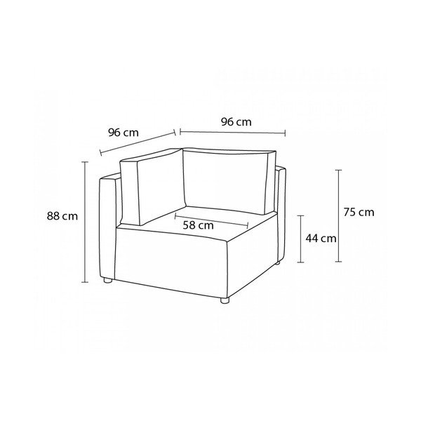 Manšestrový modul pohovky v cihlové barvě (variabilní roh) Nihad modular – Bobochic Paris-image-4