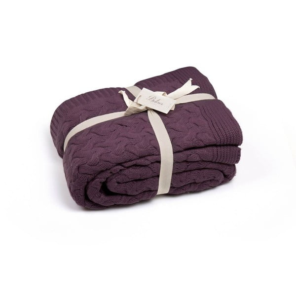 Tmavě fialová deka Hannah, 220 x 240 cm