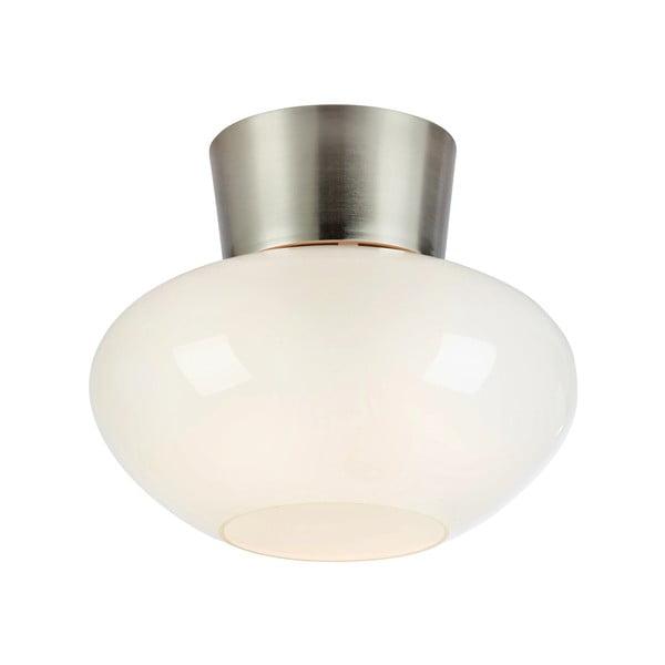 Bílé/ve stříbrné barvě stropní svítidlo se skleněným stínidlem Malaga – Markslöjd