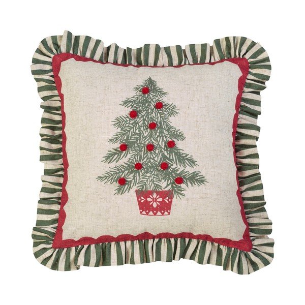 Dekorační polštář s vánočním motivem 45x45 cm Frilled Christmas Tree – Catherine Lansfield