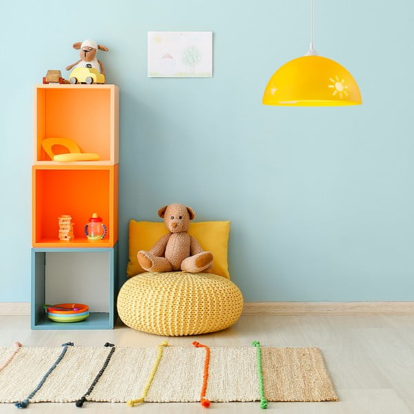 Okrově žluté dětské svítidlo se skleněným stínidlem ø 30 cm Day & Night – LAMKUR-image-1