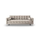 Béžová sametová rozkládací/s úložným prostorem pohovka 222 cm Bali – Cosmopolitan Design