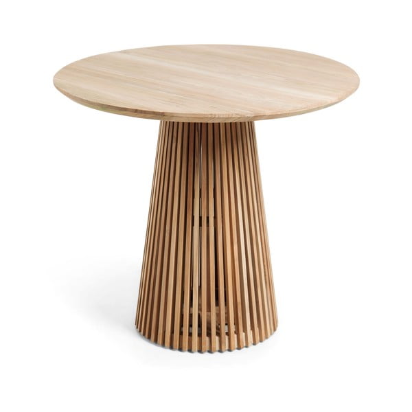 Kulatý jídelní stůl z teakového dřeva v přírodní barvě ø 90 cm Jeanette – Kave Home