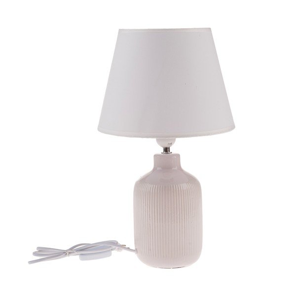 Krémová stolní lampa s textilním stínidlem (výška 41 cm) – Dakls-image-1