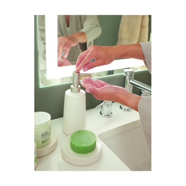Bílý keramický dávkovač mýdla iDesign Eco Vanity-image-1