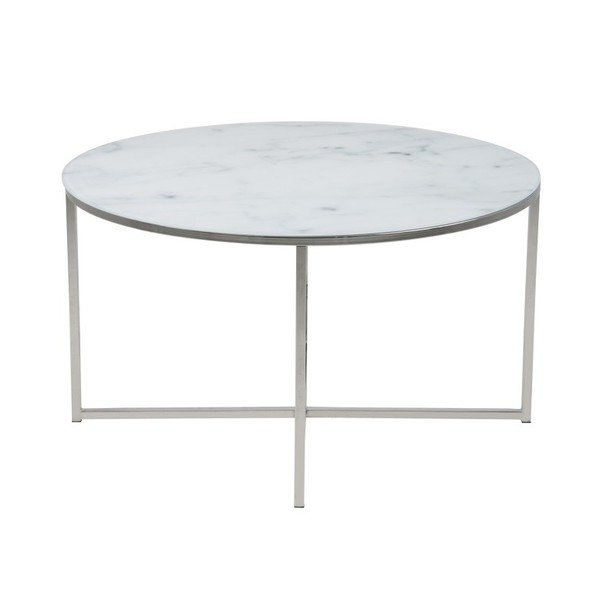 Bílý kulatý konferenční stolek ø 80 cm Alisma - Actona-image-2