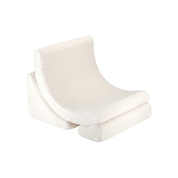 Krémové dětské křesílko z textilie bouclé Moon – Wigiwama