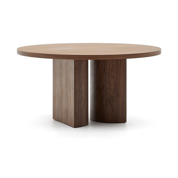 Hnědý kulatý jídelní stůl v dekoru ořechu ø 150 cm Nealy – Kave Home-image-2