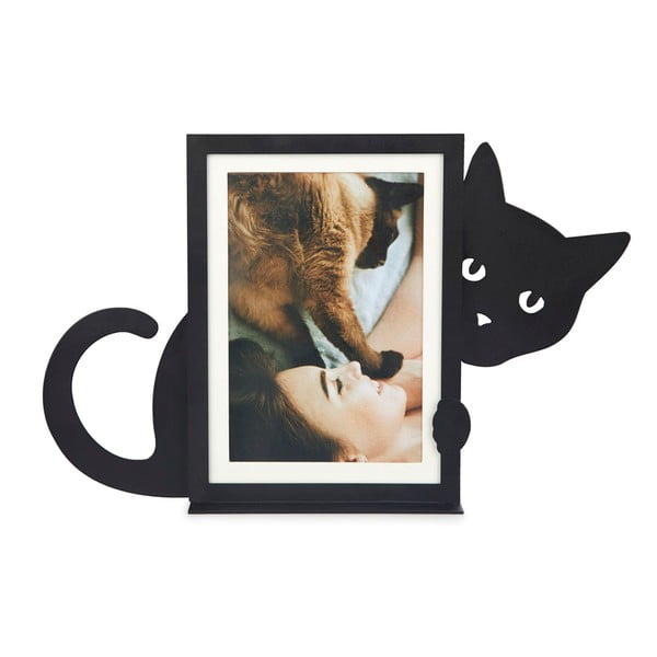Černý kovový stojací rámeček 31x19,5 cm Hidden Cat – Balvi