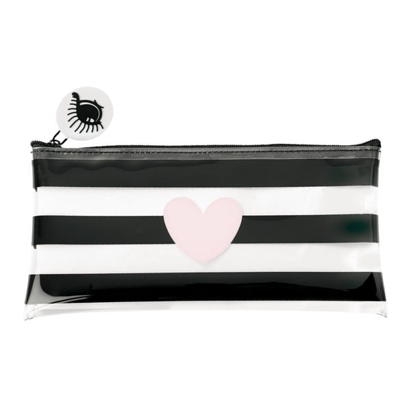 Kosmetická taštička Miss Étoile Heart Rose Stripes, 21 x 1 cm