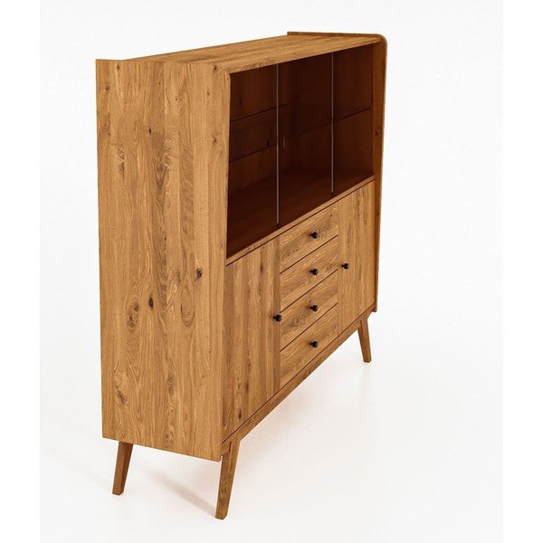 Vitrína z dubového dřeva 160x154 cm Retro - The Beds-image-3