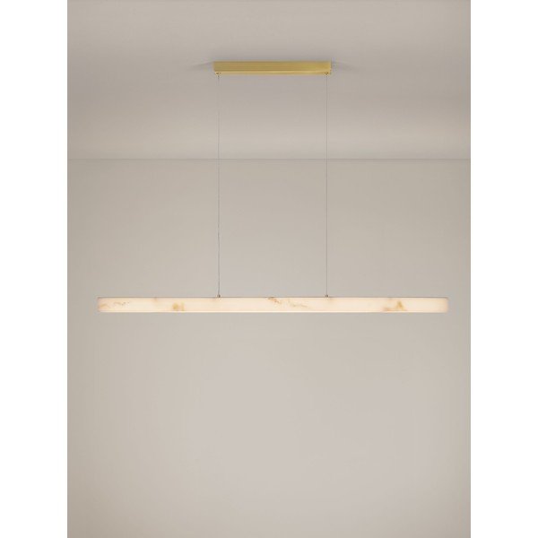 Bílé/v mosazné barvě LED stmívatelné závěsné svítidlo v dekoru kamene Vaster – Nova Luce-image-4