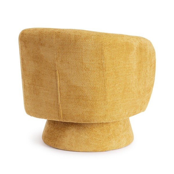 Otočné žinylkové křeslo v hořčicové barvě Julienne – Bizzotto-image-4