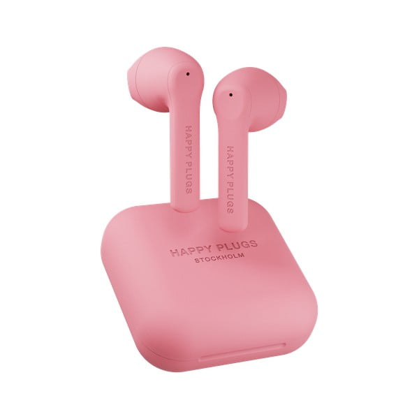 Růžová bezdrátová sluchátka Happy Plugs Air 1 Go