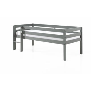 Šedá dětská vyvýšená postel Vipack Pino, 90 x 200 cm