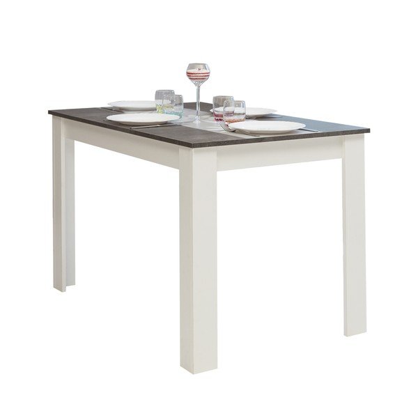 Bílý jídelní stůl s deskou v dekoru betonu 110x70 cm Nice - TemaHome-image-4