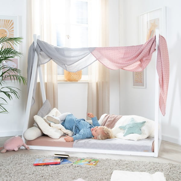 Bílá domečková dětská postel 70x140 cm Montessori – Roba-image-3