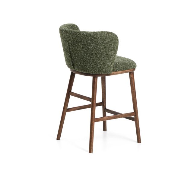 Tmavě zelená čalouněná barová židle (výška sedáku 65 cm) Ciselia – Kave Home-image-3