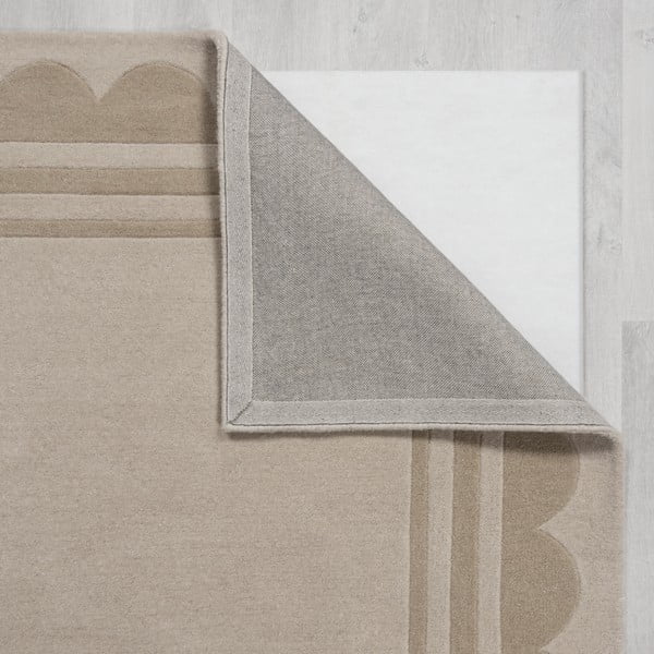 Ručně tkaný vlněný běhoun v přírodní barvě 80x230 cm Lois Scallop – Flair Rugs-image-3