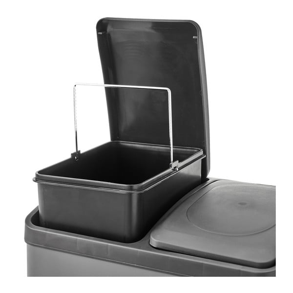 Pedálový odpadkový koš na tříděný odpad z nerezové oceli 40 l Litros – Casa Selección-image-3