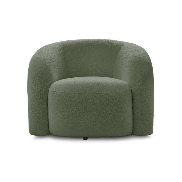 Zelené otočné křeslo z textilie bouclé Elina – Bobochic Paris-image-2