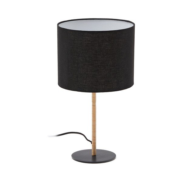 Černá stolní lampa s textilním stínidlem (výška 45 cm) Pina – Kave Home
