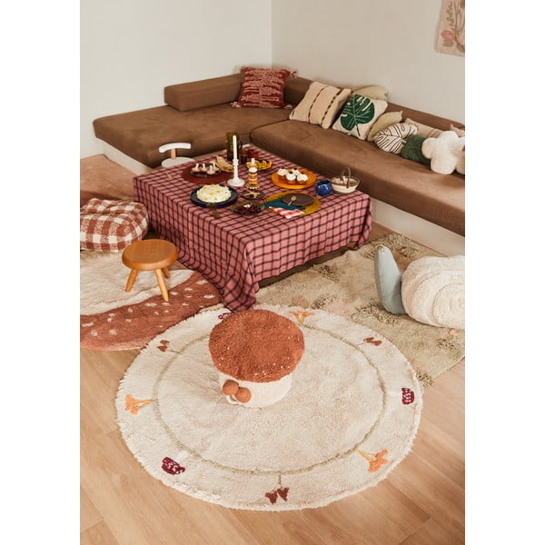 Dětský sedací vak v cihlové barvě/krémový Boletus – Lorena Canals-image-1