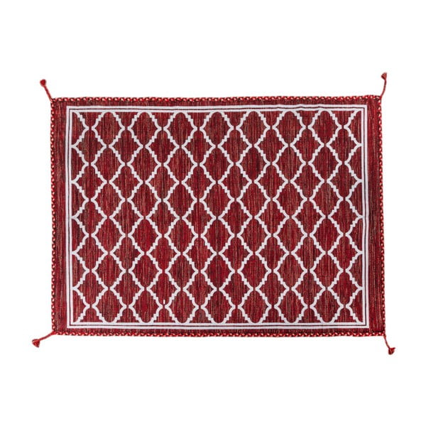 Tmavě červeý ručně tkaný koberec Navaei & Co Kilim Ethnic 205, 180 x 120 cm