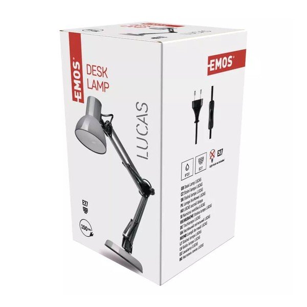 Šedá stolní lampa (výška 48 cm) Lucas – EMOS-image-1