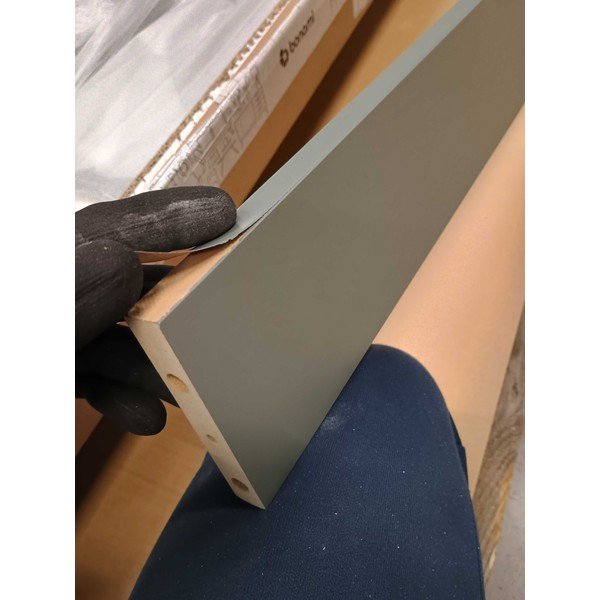 Domečková/patrová dětská postel s roštem 90x190 cm v přírodní barvě/šedozelená Valka - II. jakost – Marckeric-image-4