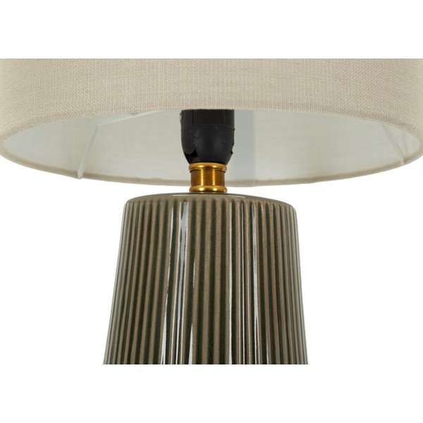 Khaki/krémová keramická stolní lampa s textilním stínidlem (výška 41,5 cm) Harmony – Mauro Ferretti-image-3