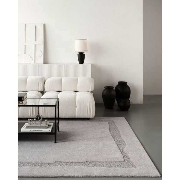 Šedý vlněný koberec 200x300 cm Morphic Rocca – Agnella-image-3