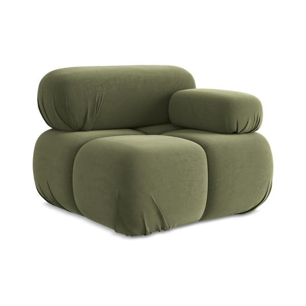 Světle zelený sametový modul pohovky (pravý roh) Lokua – Makamii-image-1