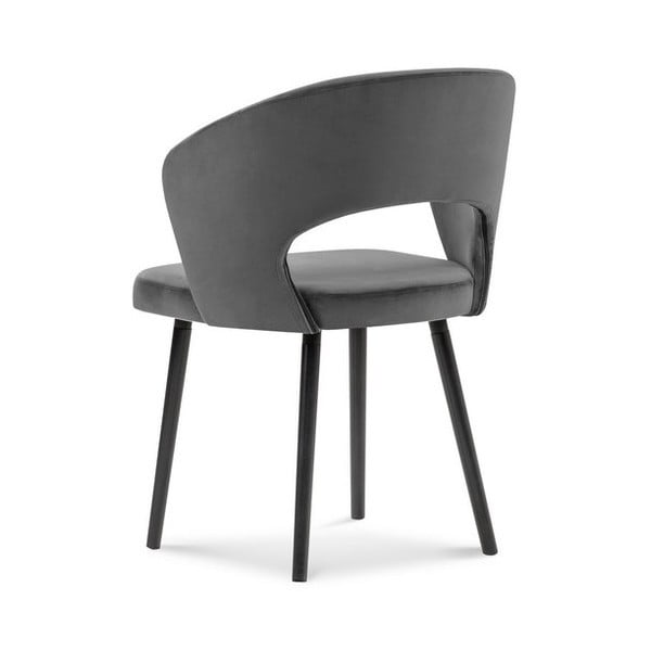 Tmavě šedé čalouněné jídelní křeslo s područkami Elpis – Windsor & Co Sofas-image-2