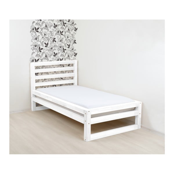 Bílá dřevěná jednolůžková postel Benlemi DeLuxe, 190 x 80 cm