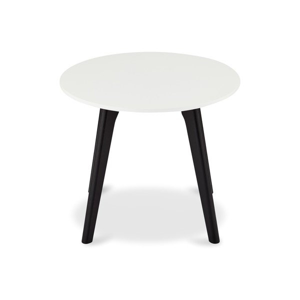 Černo-bílý konferenční stolek s nohami z dubového dřeva Furnhouse Life, Ø 48 cm-image-1