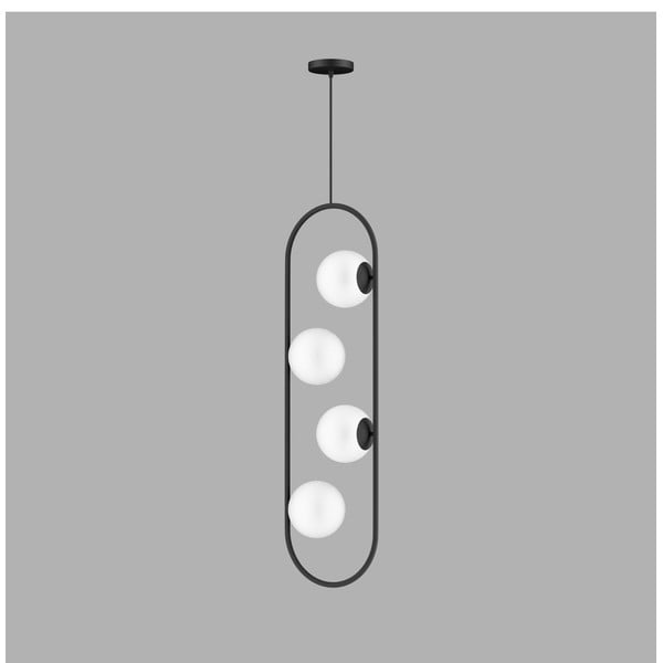 Černé závěsné svítidlo se skleněným stínidlem Club – Squid Lighting