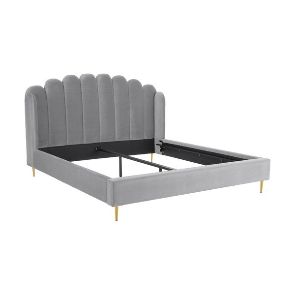 Šedá čalouněná postel Westwing Collection Glamour, 180 x 200 cm-image-4