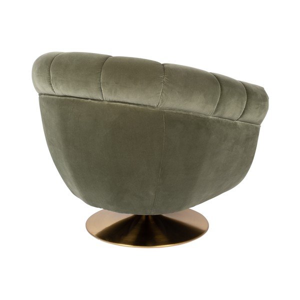 Olivově zelené sametové křeslo Dutchbone Member-image-4