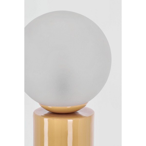 Kovová stolní lampa se skleněným stínidlem (výška 47 cm) Malton – Bizzotto-image-3