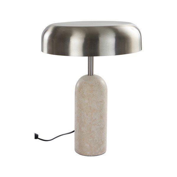 Stolní lampa 
z travertinu
 ve stříbrné barvě (výška 46 cm) Ina – Jotex