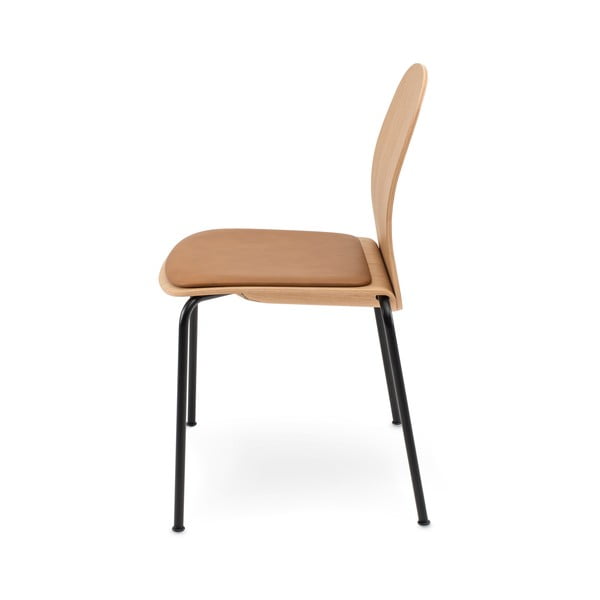 Koňakově hnědé/v přírodní barvě stohovatelné jídelní židle v sadě 2 ks v dekoru dubu Book – Gazzda-image-3