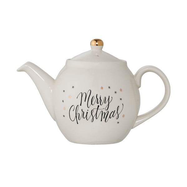 Bílá kameninová konvice Bloomingville Noel, 1,2 l