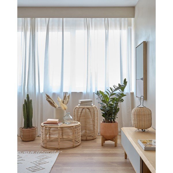 Ratanový kulatý konferenční stolek v přírodní barvě ø 66 cm Kohana – Kave Home-image-2