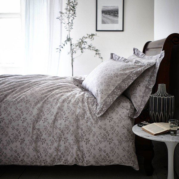 Šedé povlečení Bianca Spring Jacquard, 260 x 220 cm