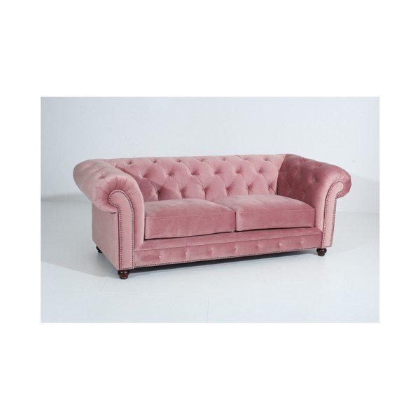 Růžová pohovka Max Winzer Orleans Velvet, 216 cm-image-1