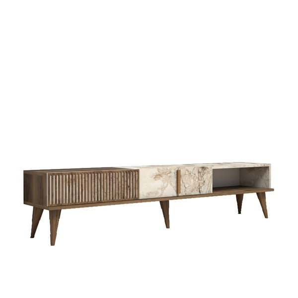 TV stolek v dekoru mramoru v přírodní barvě 180x40 cm Milan – Kalune Design
