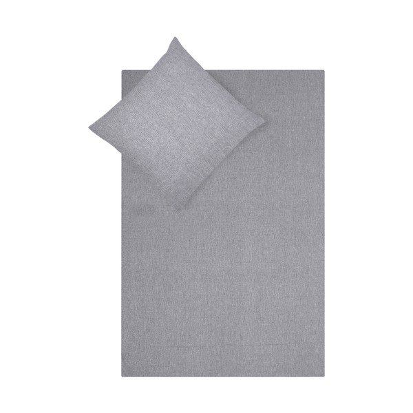 Šedé povlečení na jednolůžko s příměsí kašmíru Westwing Collection Cashmere, 155 x 220 cm