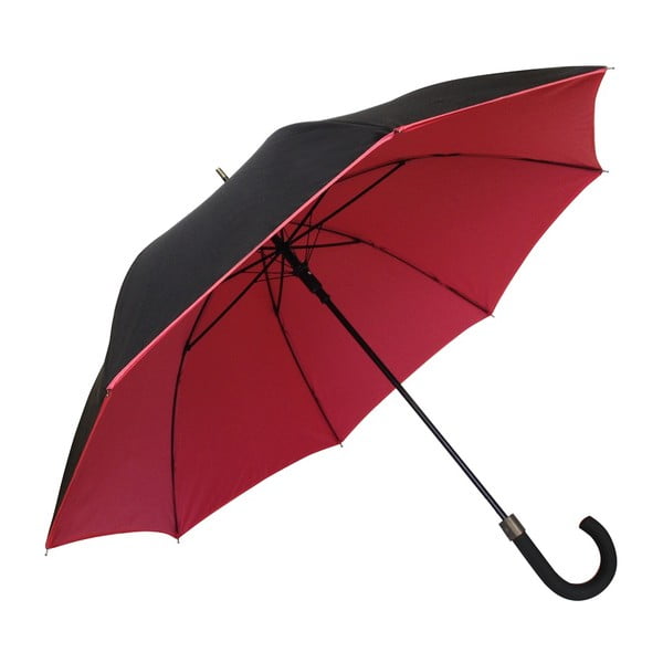 Červenočerný větruodolný deštník Ambiance Susino Noir Rouge, ⌀ 104 cm