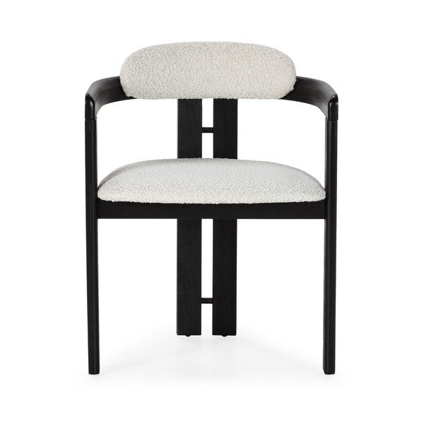 Bílá/černá čalouněná jídelní křesla v sadě 2 ks s područkami Eiden – MOME-image-2